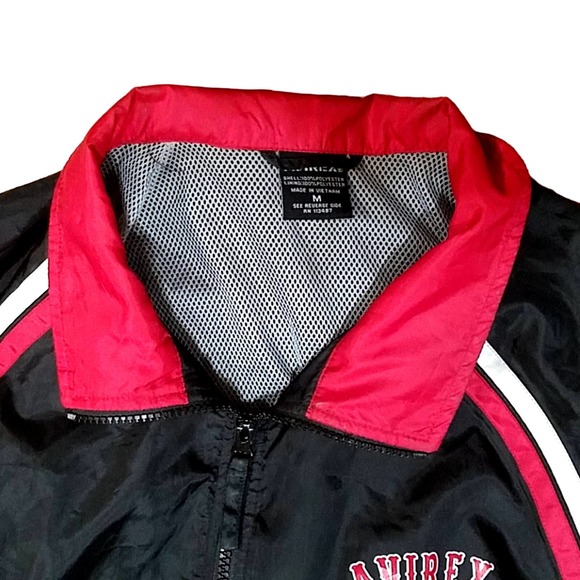 VTG AVIREX 75 Lightweight Zip-Up Jacket Collared Black / Red / White SZ M - Picture 6 of 8